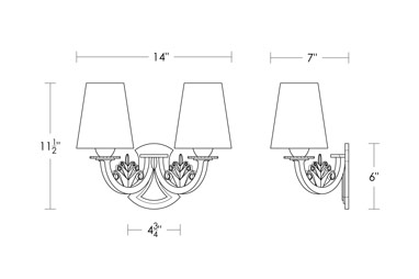 Brandt Leaf Sconce with Shades